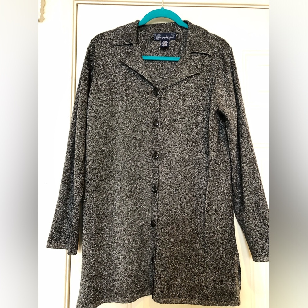 Susan Graver Shimmer Tunic Cardigan Size S